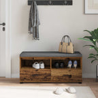 Banco de entrada con cojín Madera vieja 100 x 38 x 46 cm