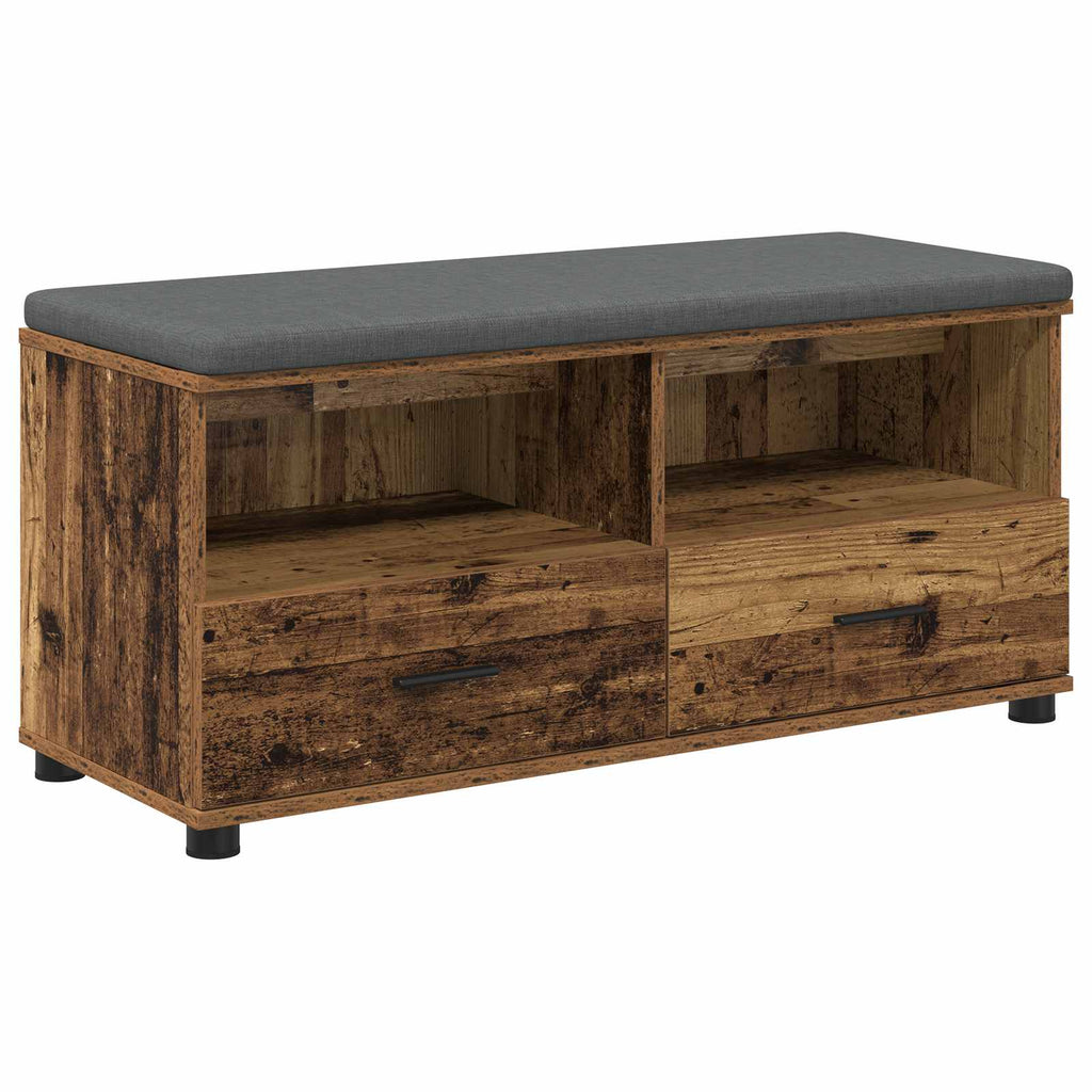 Banco de entrada con cojín Madera vieja 100 x 38 x 46 cm