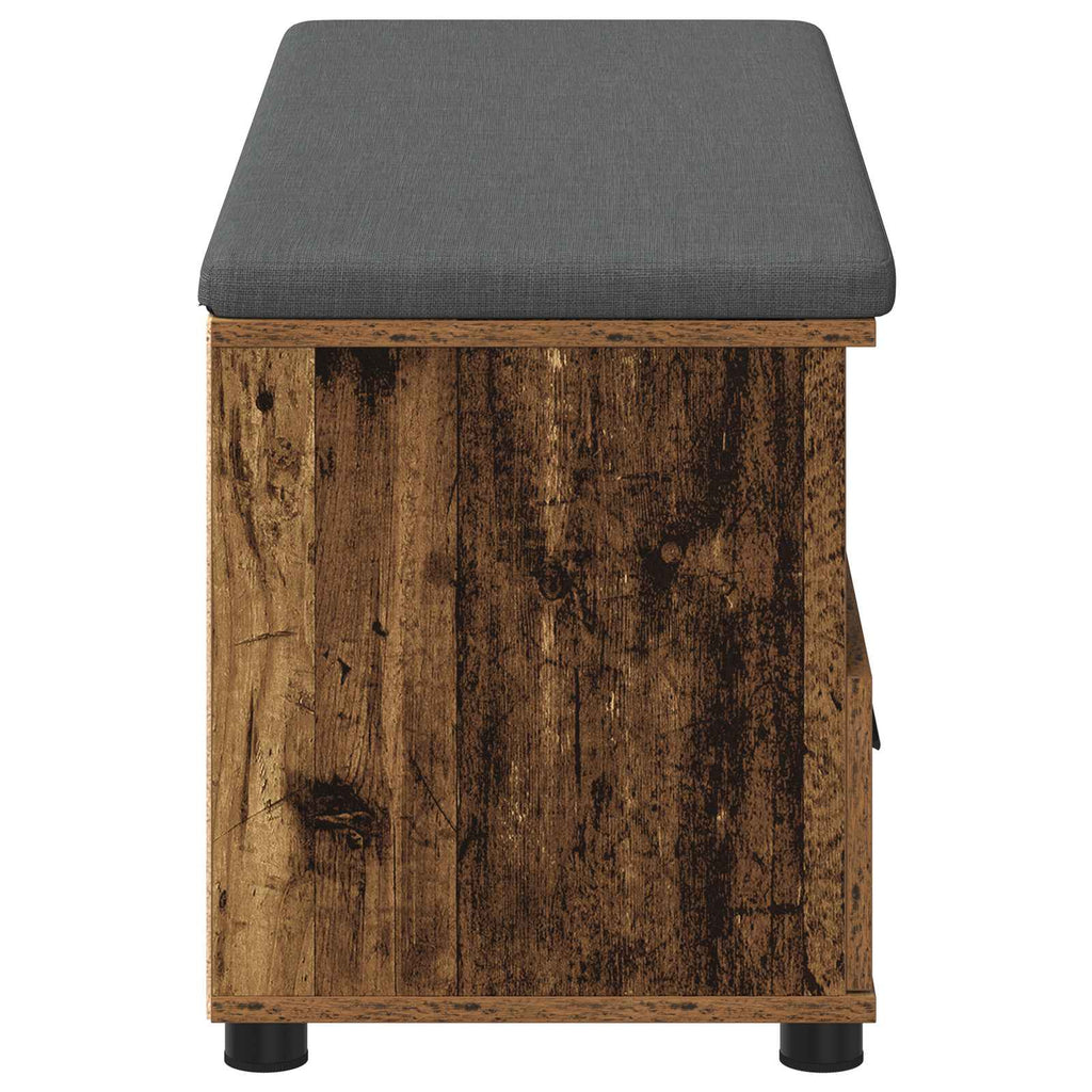 Banco de entrada con cojín Madera vieja 100 x 38 x 46 cm