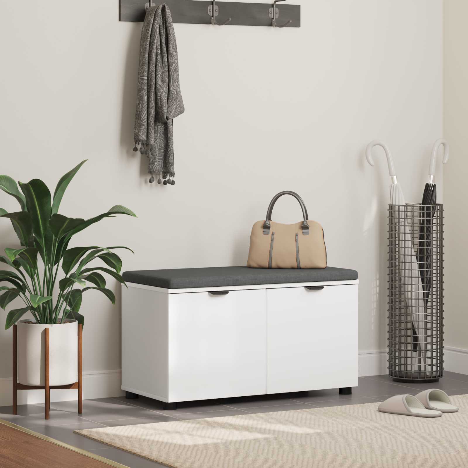 Banco de entrada 100 x 38 x 46 cm Madera Ingenierizada y Tela