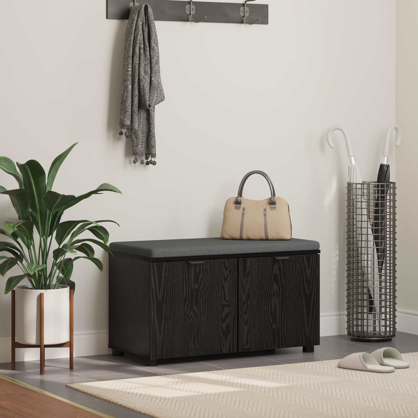 Banco de entrada 100 x 38 x 46 cm Madera Ingenierizada y Tela