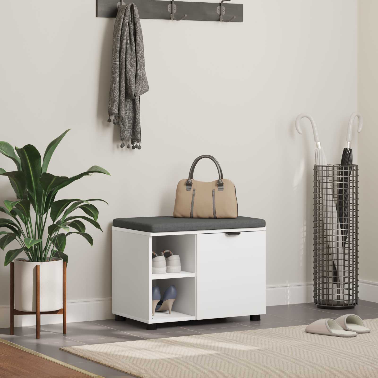 Banco de entrada 60 x 38 x 46 cm Madera Ingenierizada y Tela