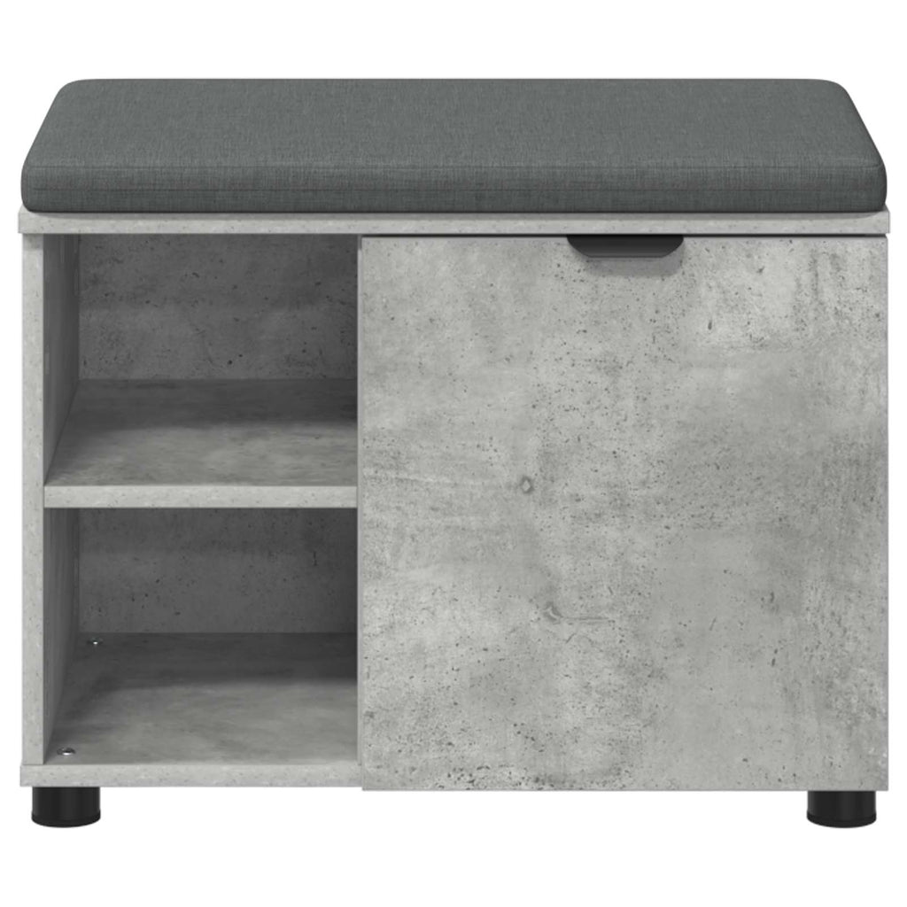 Banco de entrada con cojín Gris Concreto 60 x 38 x 46 cm