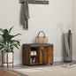 Entryway bench with cushion Smoked Oak 60 x 38 x 46 cm