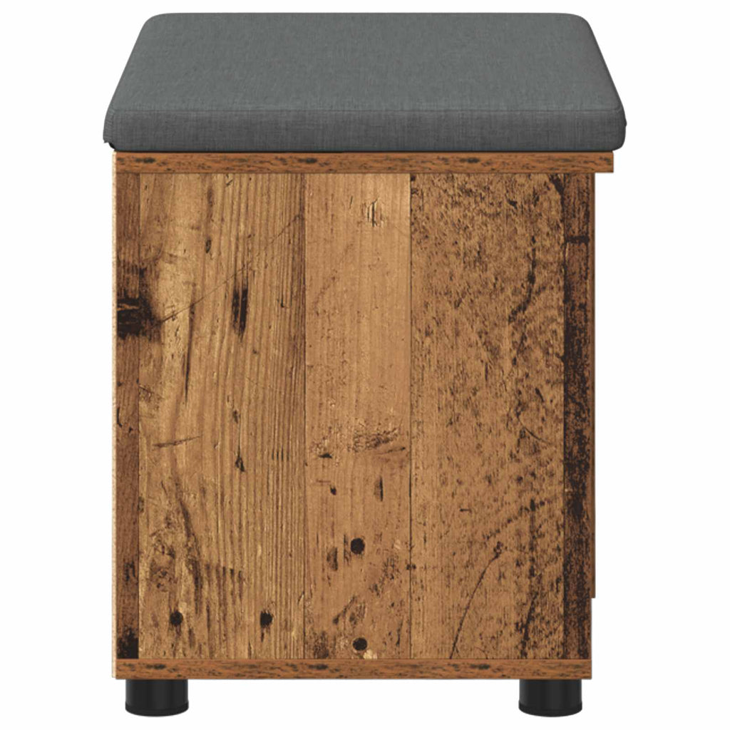 Banco de entrada con cojín Madera vieja 60 x 38 x 46 cm