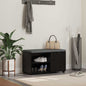 Entryway bench with cushion Black Oak 80 x 38 x 46 cm