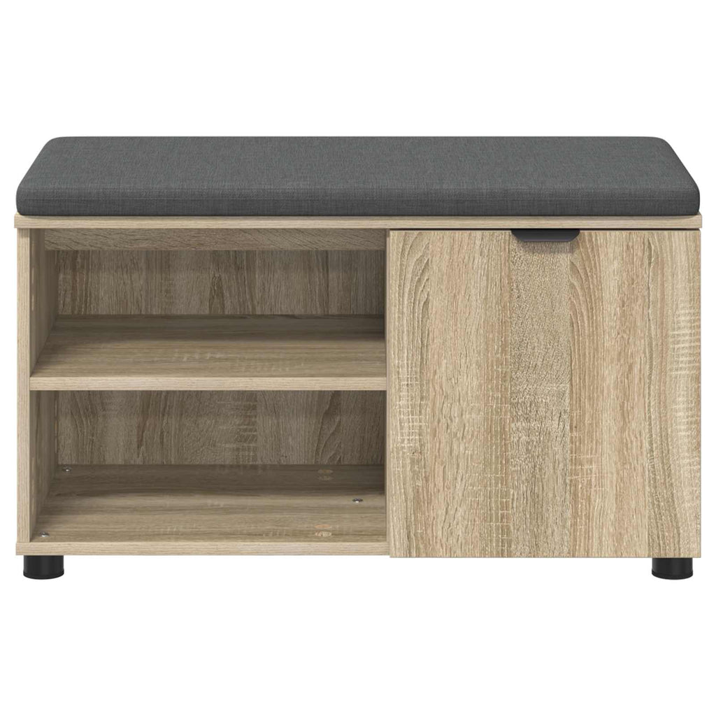 Banco de entrada con cojín Roble Sonoma 80 x 38 x 46 cm