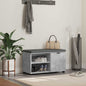 Entryway Bench with Concrete Gray Cushion 80 x 38 x 46 cm