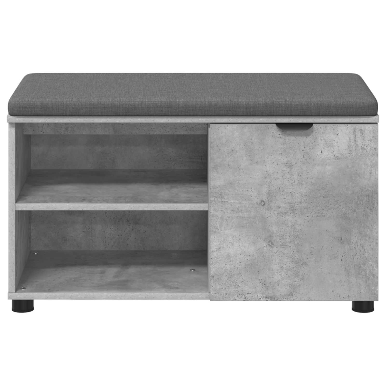 Banco de entrada con cojín Gris Concreto 80 x 38 x 46 cm