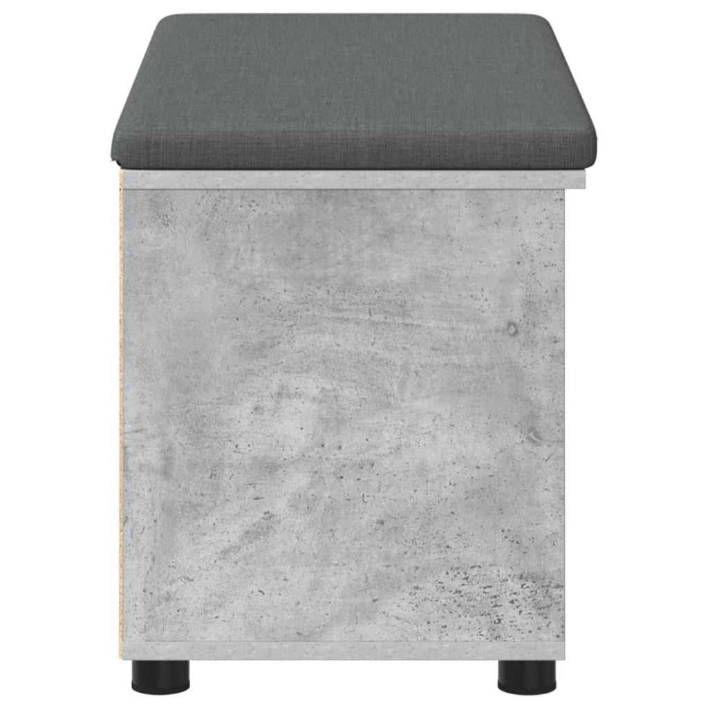 Banco de entrada con cojín Gris Concreto 80 x 38 x 46 cm