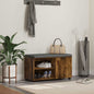 Entryway Bench with Cushion Smoked Oak 80 x 38 x 46 cm