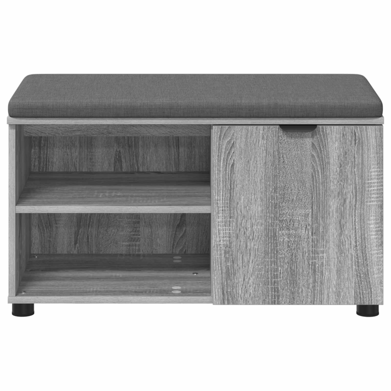 Banco de entrada con cojín Gris Sonoma 80 x 38 x 46 cm