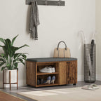 Banco de entrada con cojín Madera vieja 80 x 38 x 46 cm