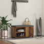 Entryway bench with cushion Old wood 80 x 38 x 46 cm