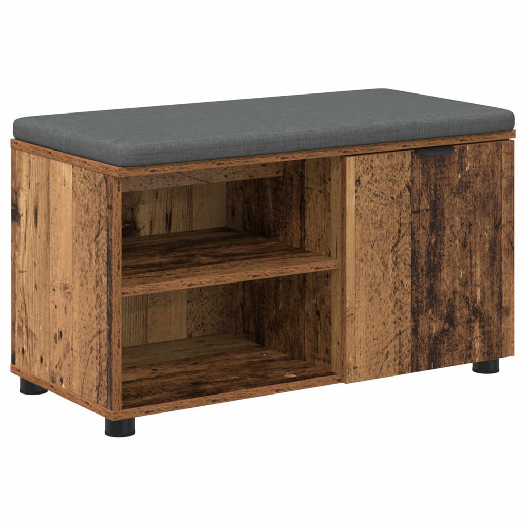 Banco de entrada con cojín Madera vieja 80 x 38 x 46 cm
