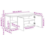 Banco de entrada 100 x 38 x 46 cm Madera Ingenierizada y Tela