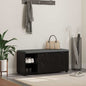 Hallway Bench with Cushion Black Oak 100 x 38 x 46 cm