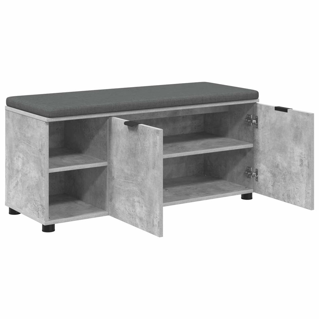 Banco de entrada con cojín Gris Concreto 100 x 38 x 46 cm
