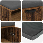 Banco de entrada con cojín Madera vieja 100 x 38 x 46 cm