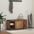 Banco de entrada con cojín Madera vieja 100 x 38 x 46 cm