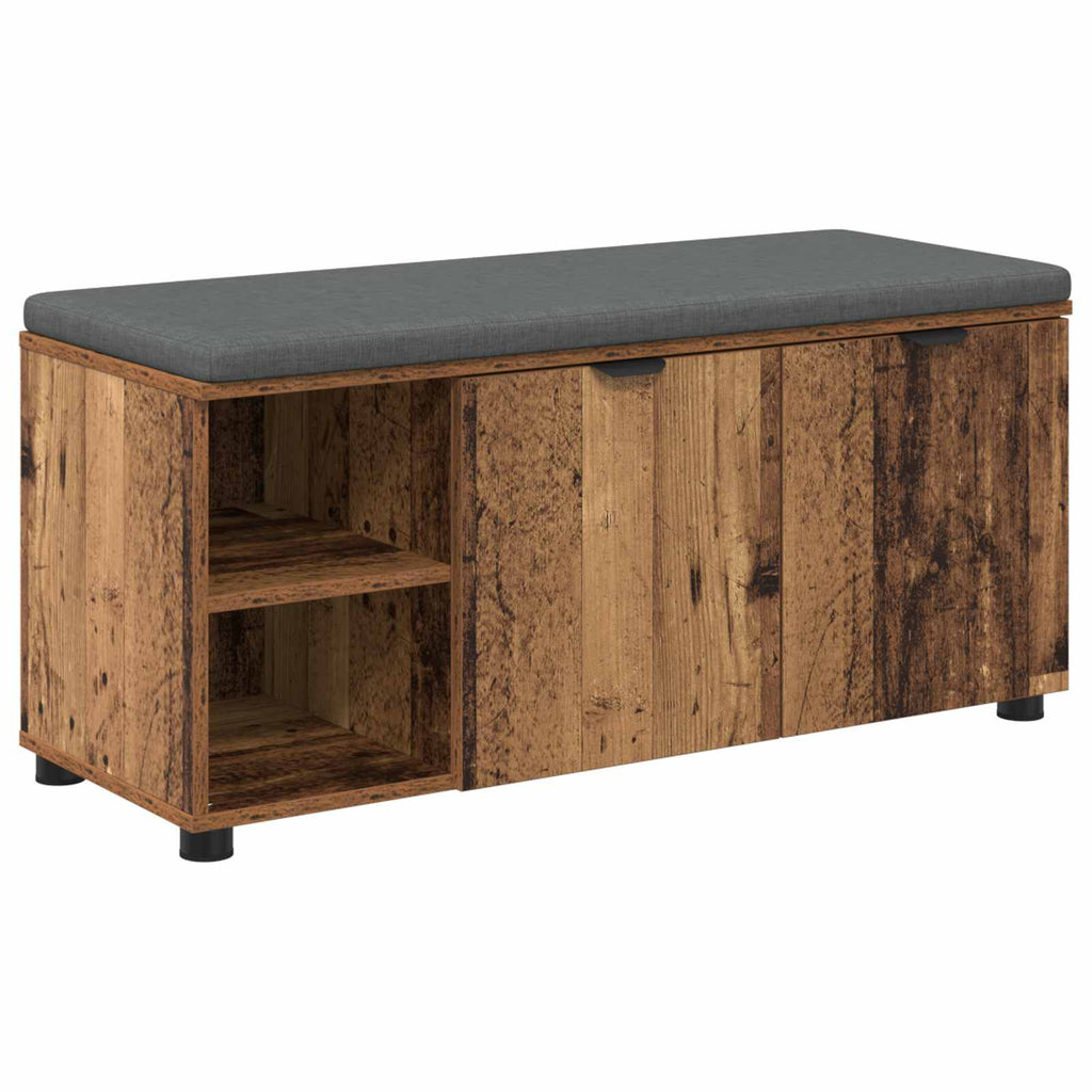 Banco de entrada con cojín Madera vieja 100 x 38 x 46 cm