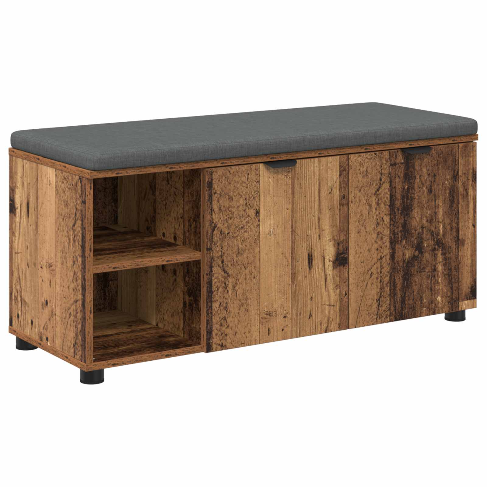 Banco de entrada con cojín Madera vieja 100 x 38 x 46 cm