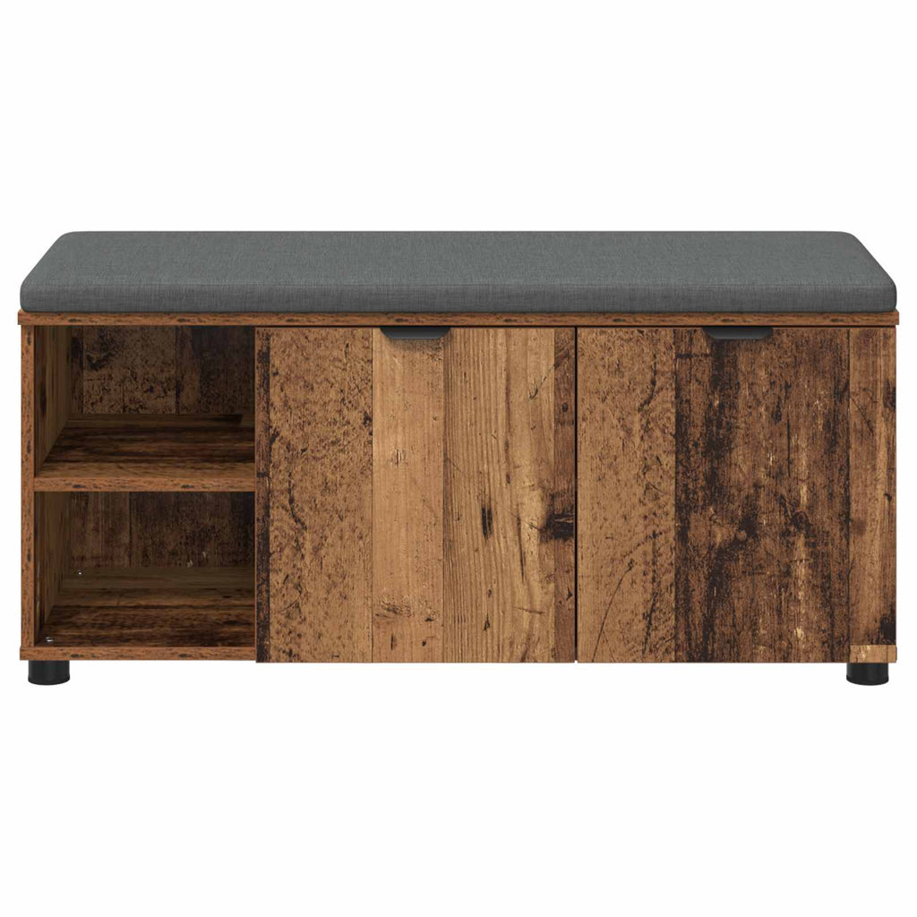 Banco de entrada con cojín Madera vieja 100 x 38 x 46 cm