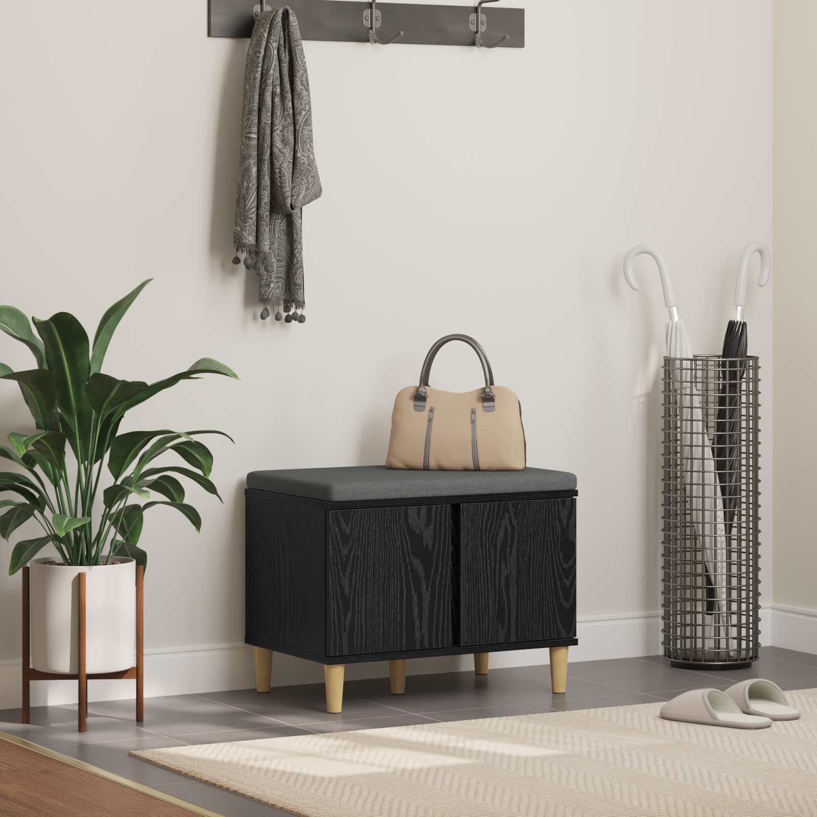 Banco de entrada 100 x 38 x 46 cm Madera Ingenierizada y Tela