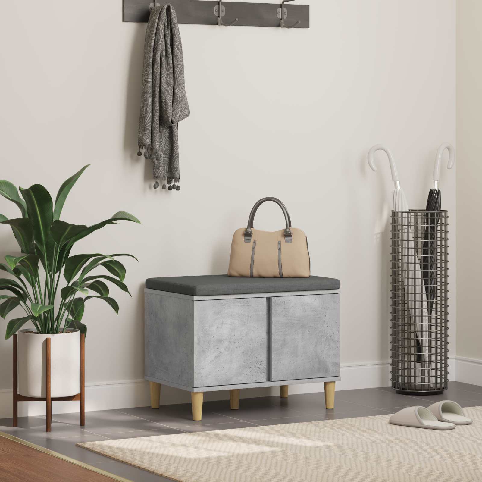 Banco de entrada 100 x 38 x 46 cm Madera Ingenierizada y Tela