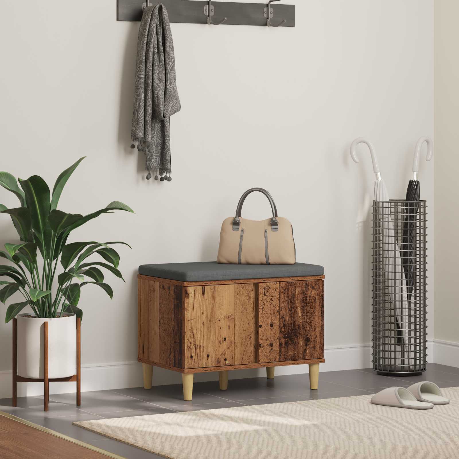 Banco de entrada 100 x 38 x 46 cm Madera Ingenierizada y Tela