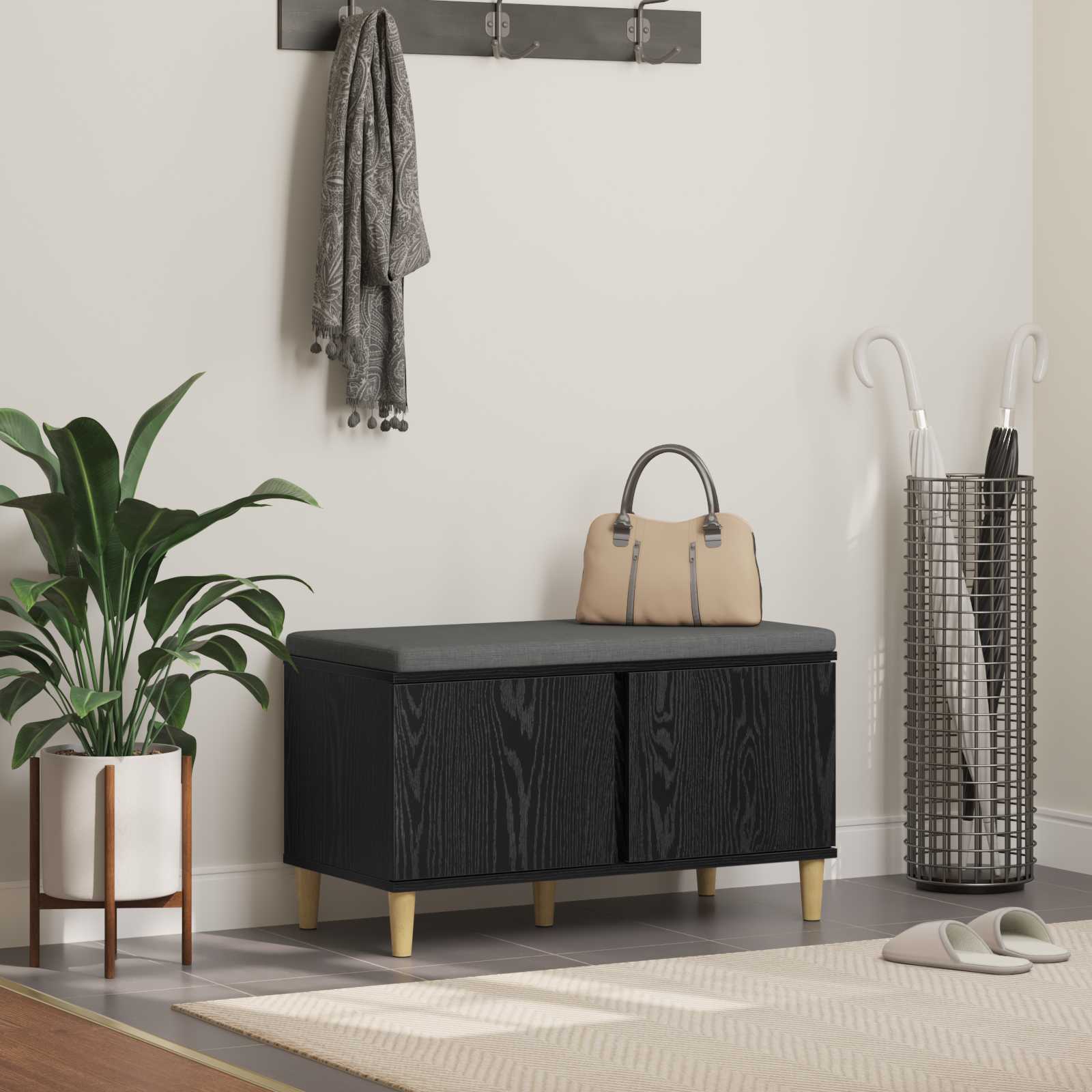 Banco de entrada 100 x 38 x 46 cm Madera Ingenierizada y Tela