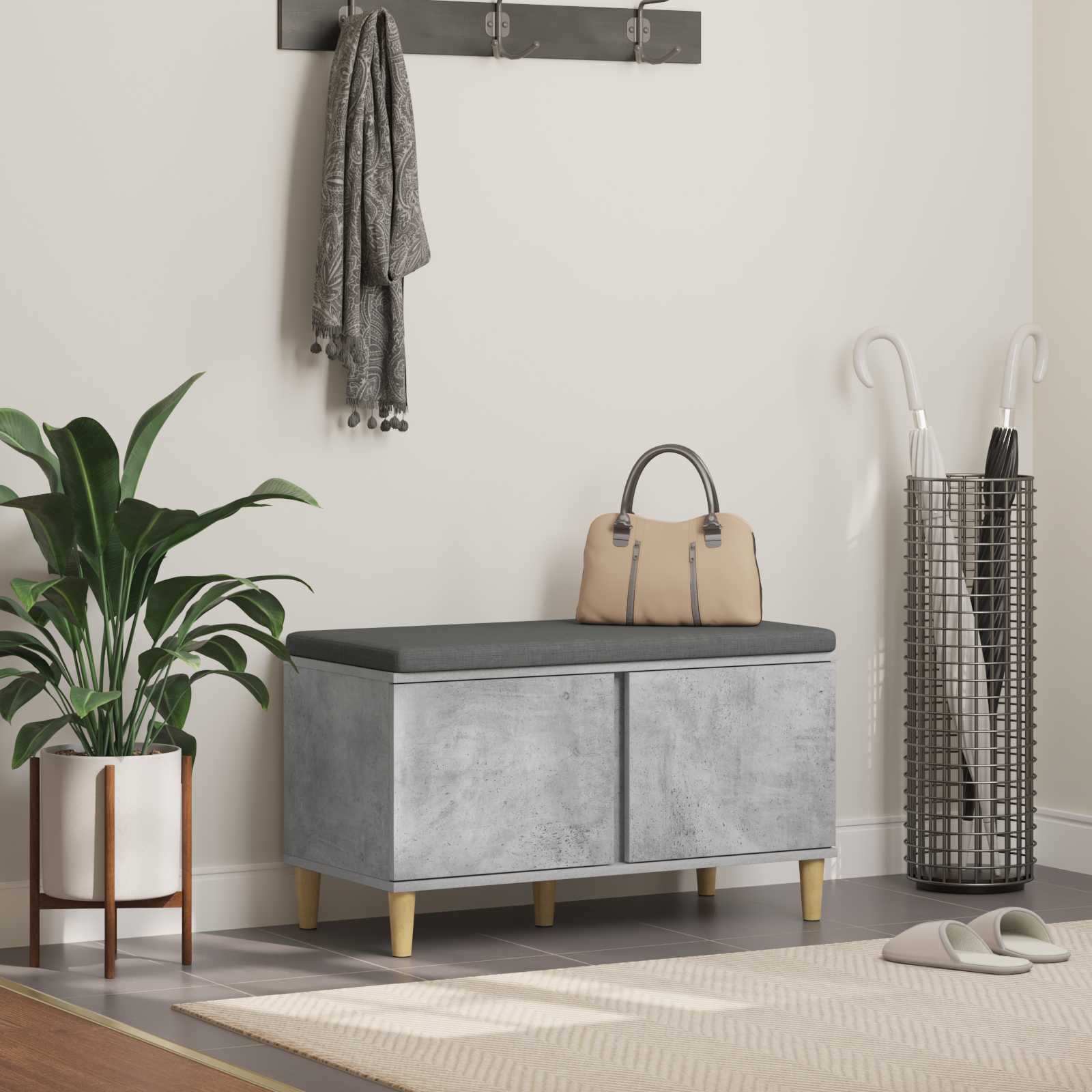 Banco de entrada 100 x 38 x 46 cm Madera Ingenierizada y Tela