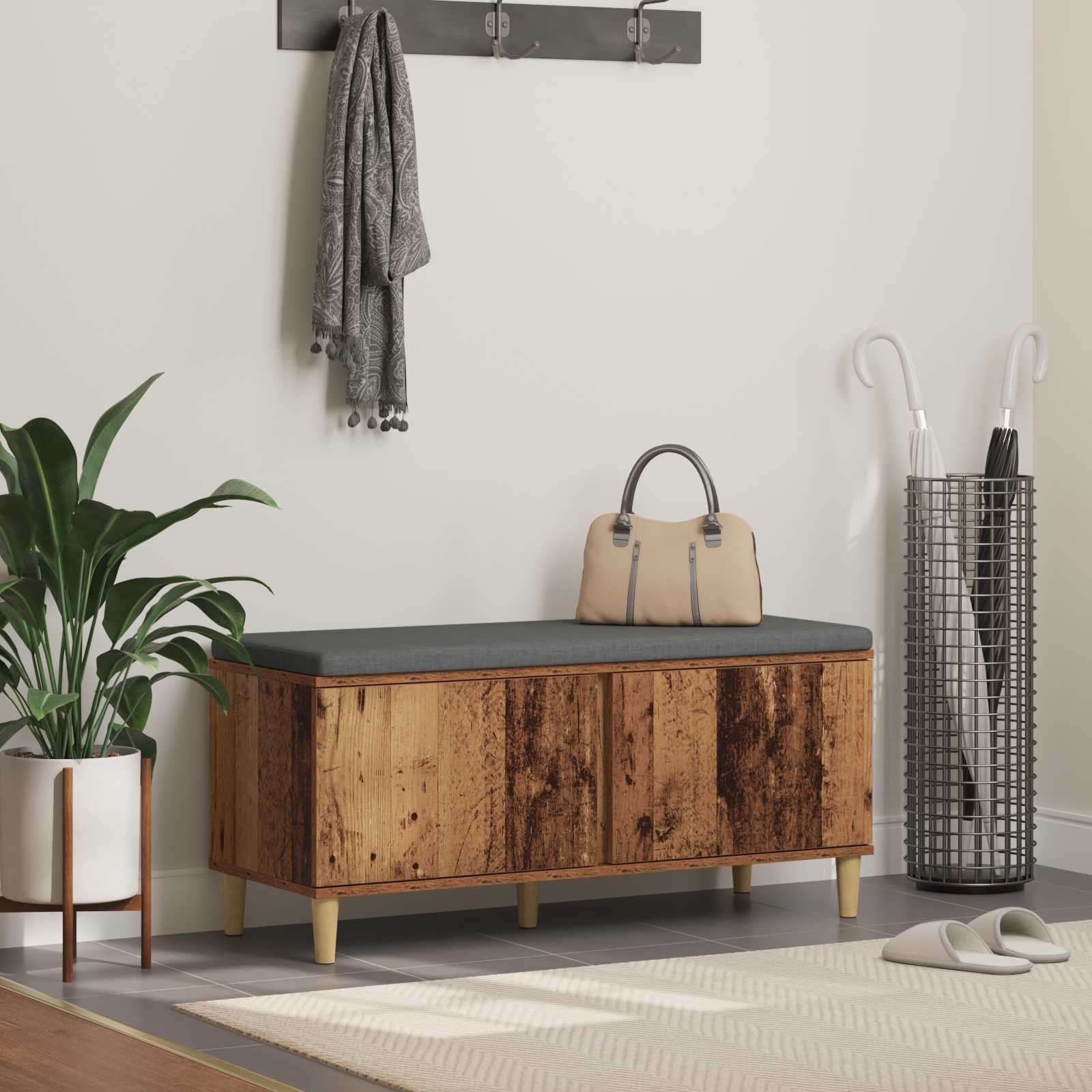 Banco de entrada 100 x 38 x 46 cm Madera Ingenierizada y Tela