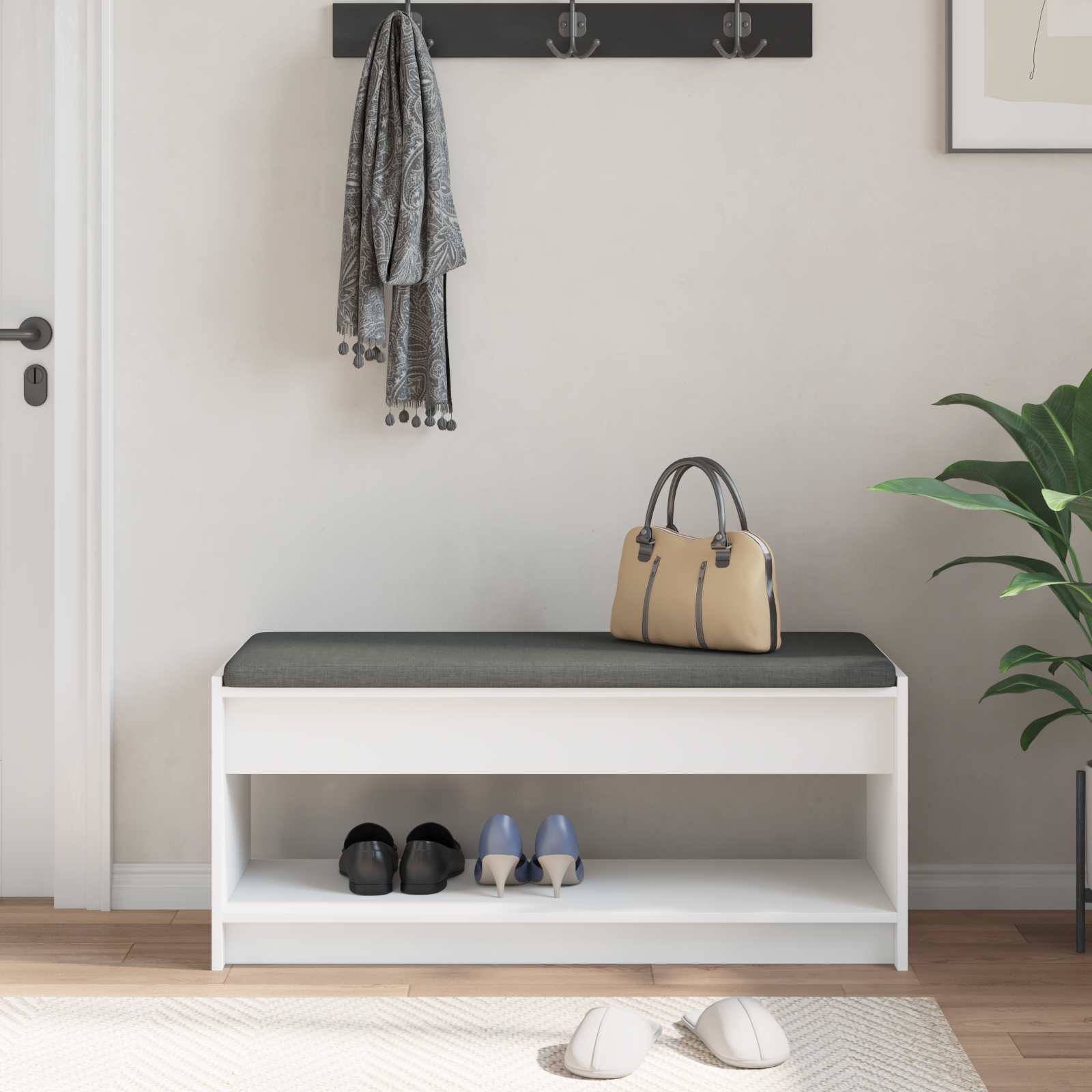 Banco de entrada 103 x 38 x 45 cm Madera Ingenierizada y Tela