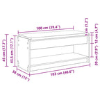Banco de entrada 103 x 38 x 45 cm Madera Ingenierizada y Tela