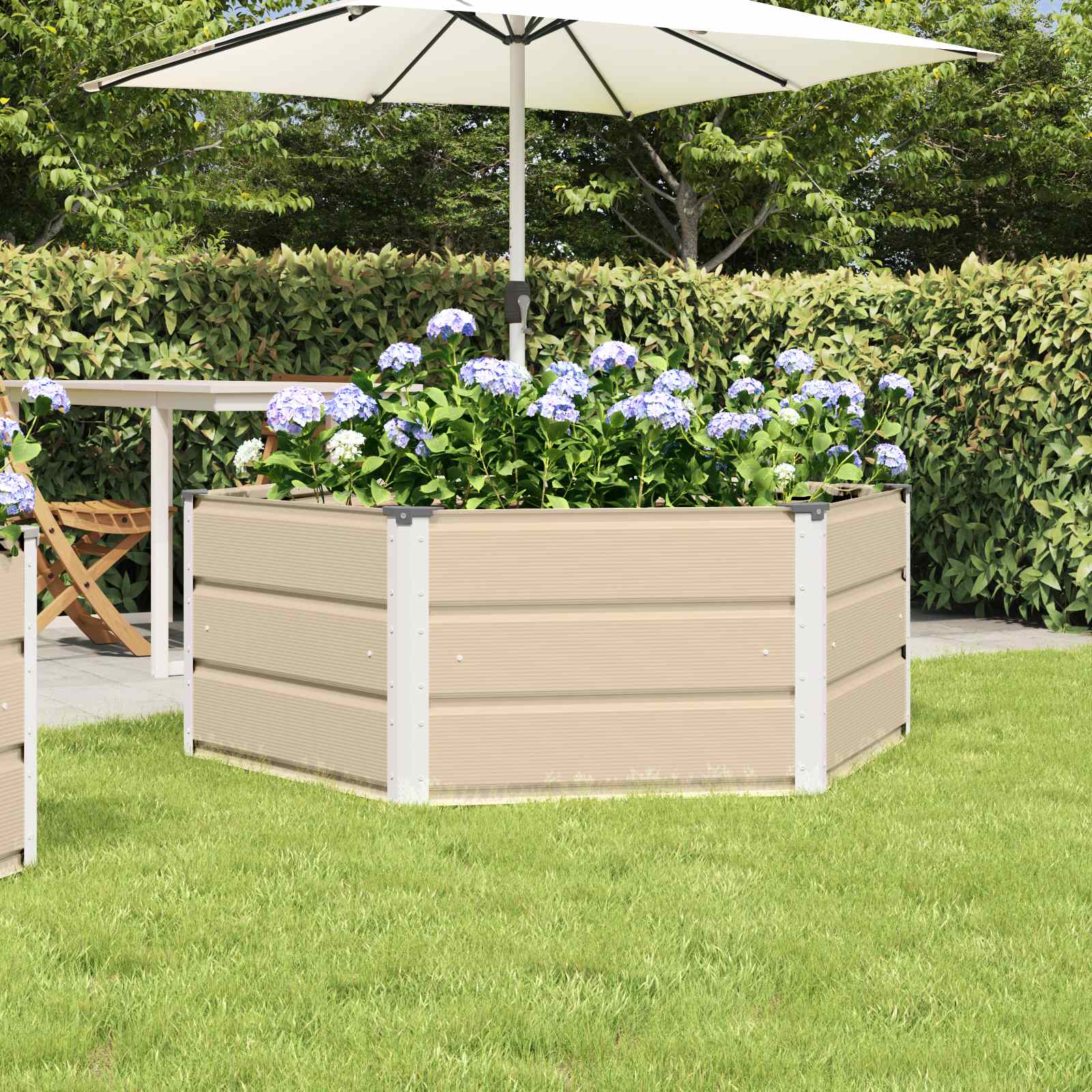 Jardinera Antracita 129 x 129 x 45 cm Acero