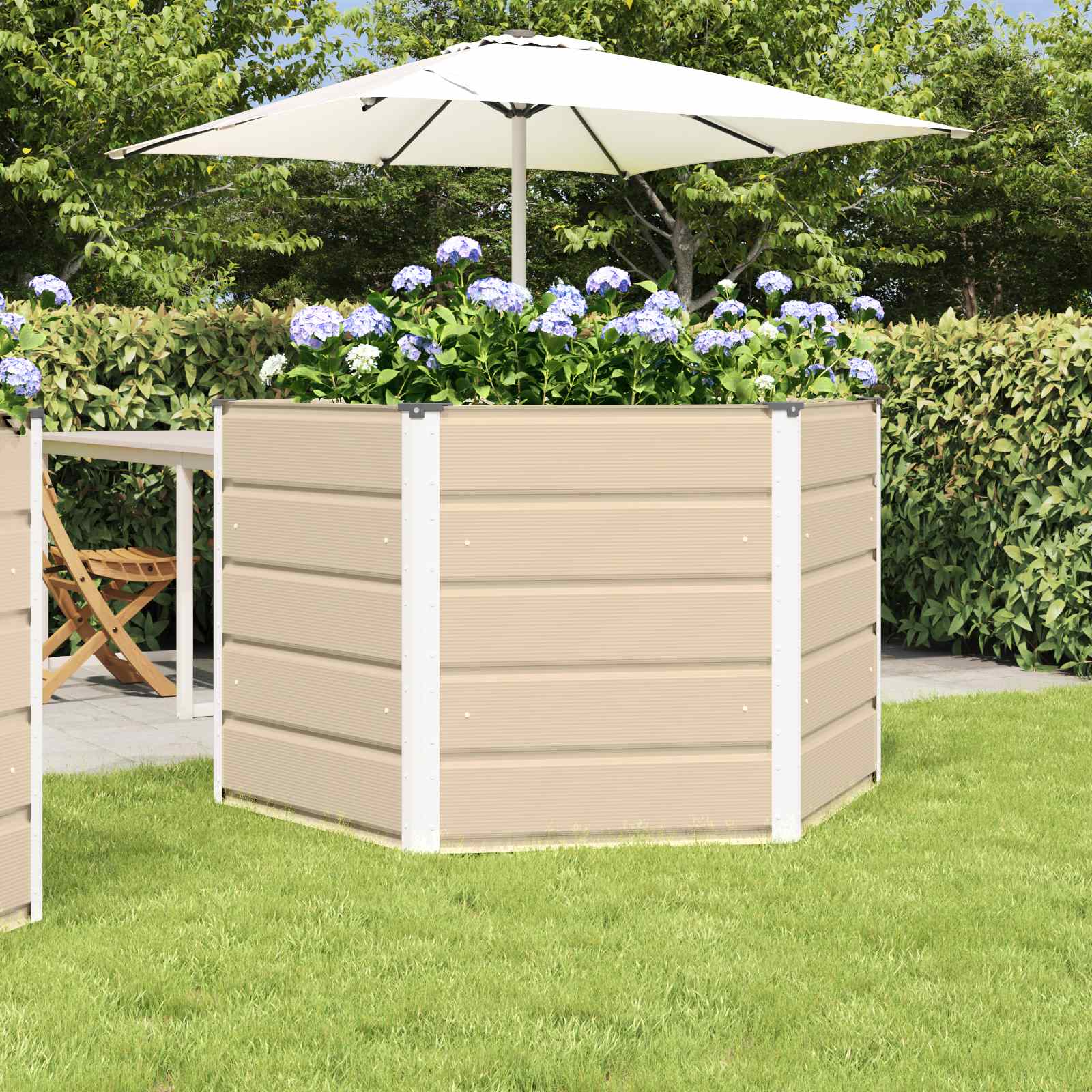 Jardinera Antracita 129 x 129 x 45 cm Acero