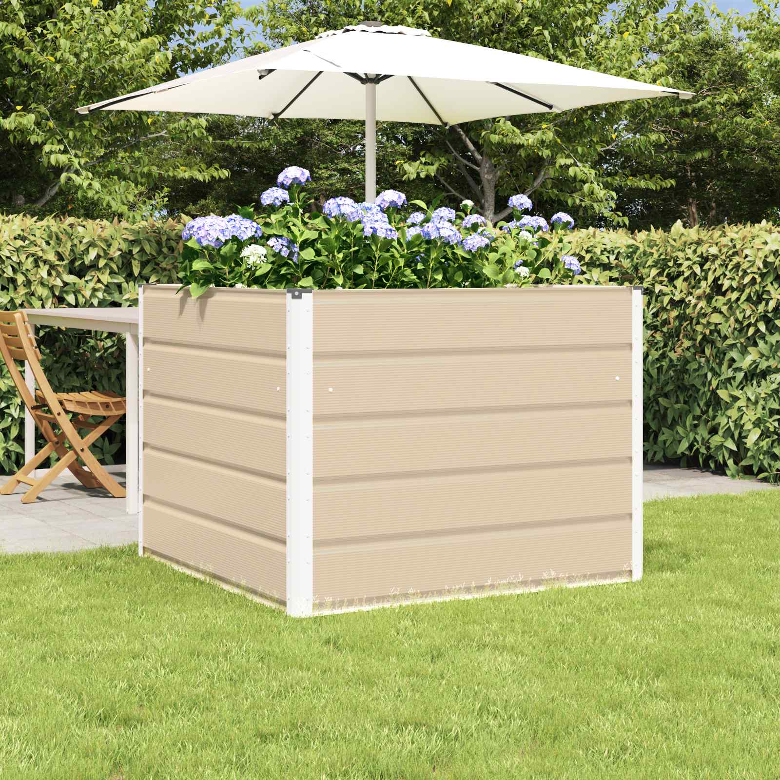 Jardinera Antracita 100 x 100 x 45 cm Acero