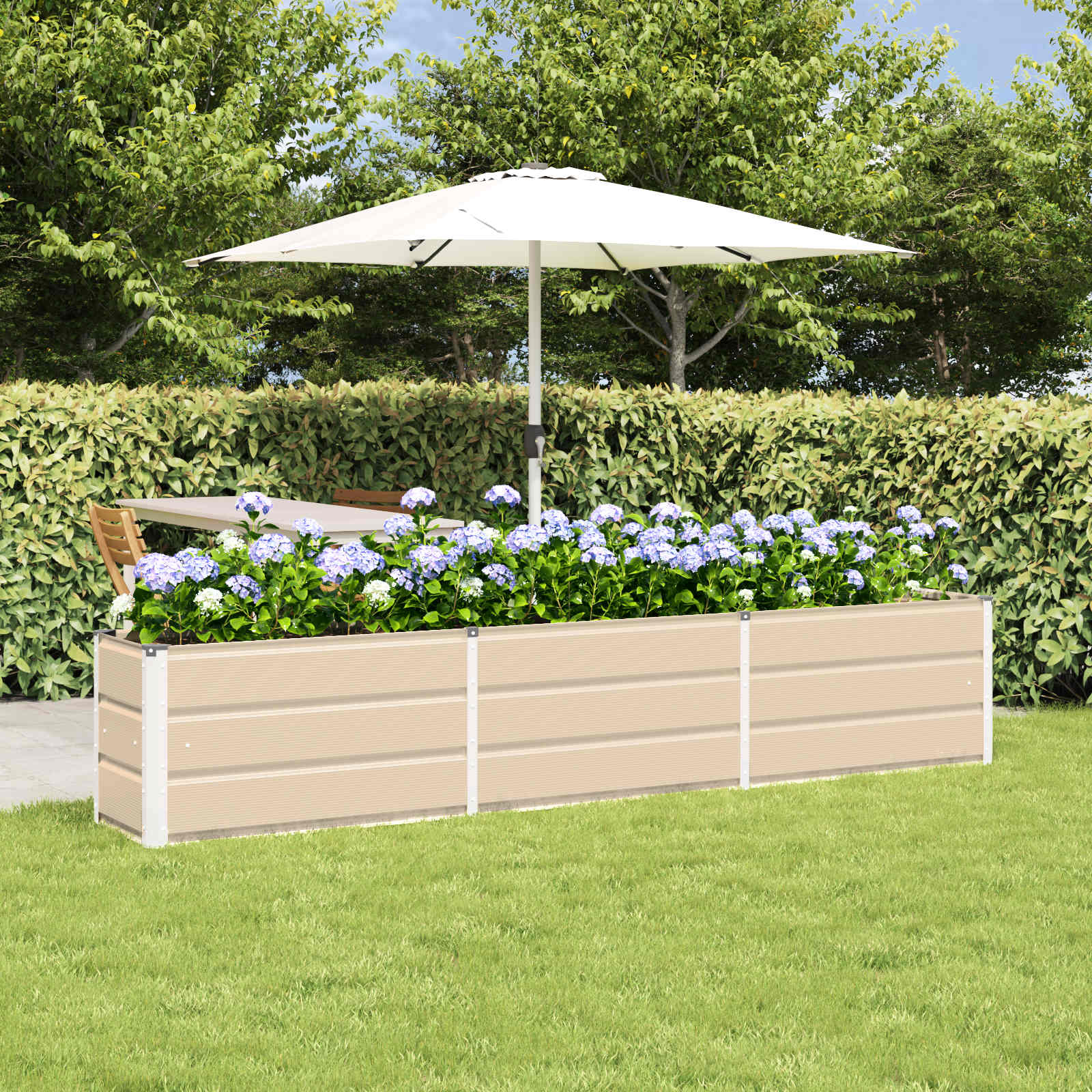 Jardinera Antracita 100 x 40 x 45 cm Acero