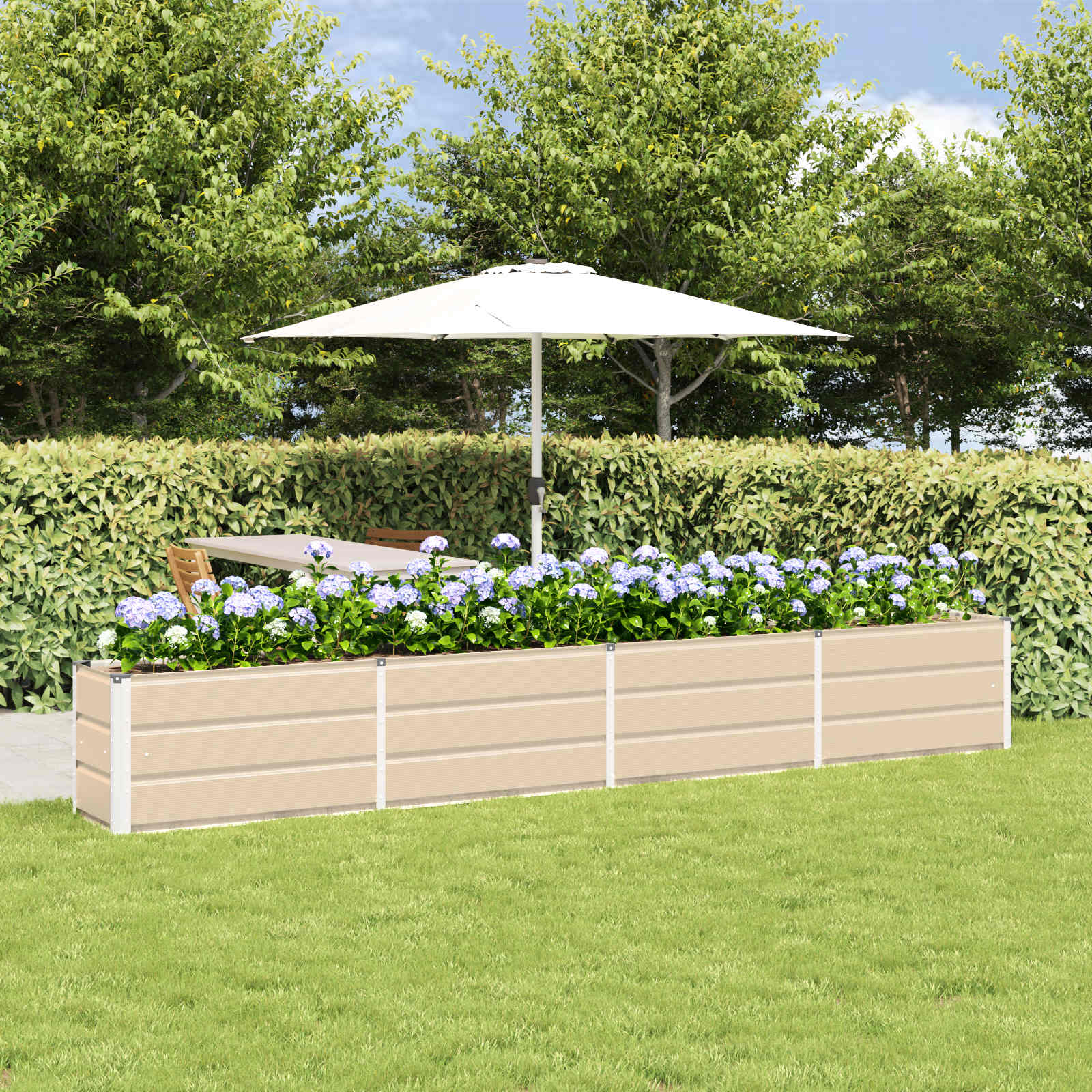 Jardinera Antracita 100 x 40 x 45 cm Acero