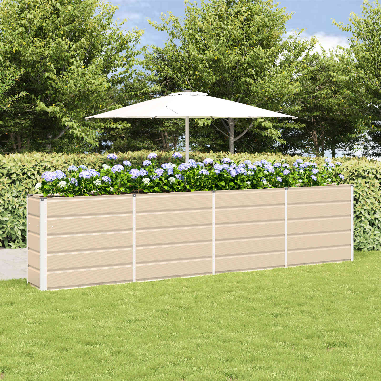 Jardinera Antracita 100 x 40 x 45 cm Acero