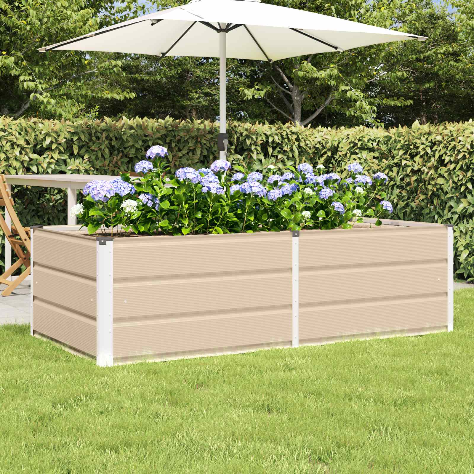 Jardinera Antracita 160 x 80 x 45 cm Acero