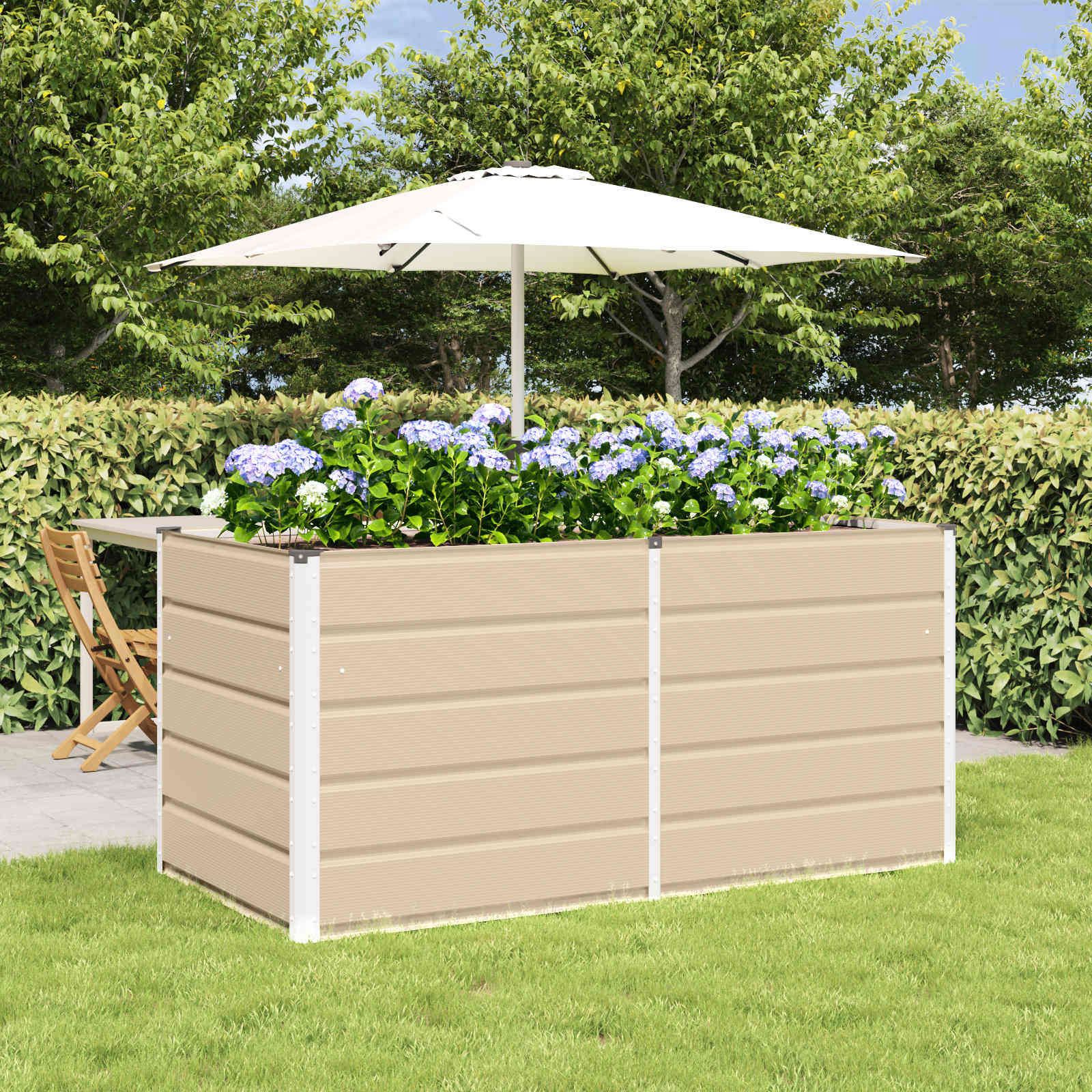 Jardinera Antracita 160 x 80 x 45 cm Acero