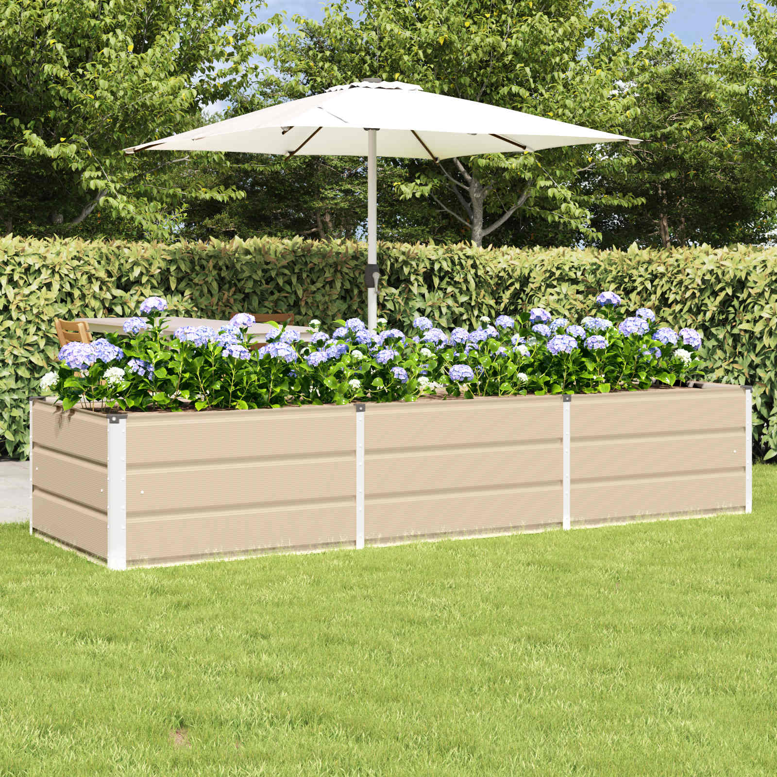 Jardinera Antracita 160 x 80 x 45 cm Acero