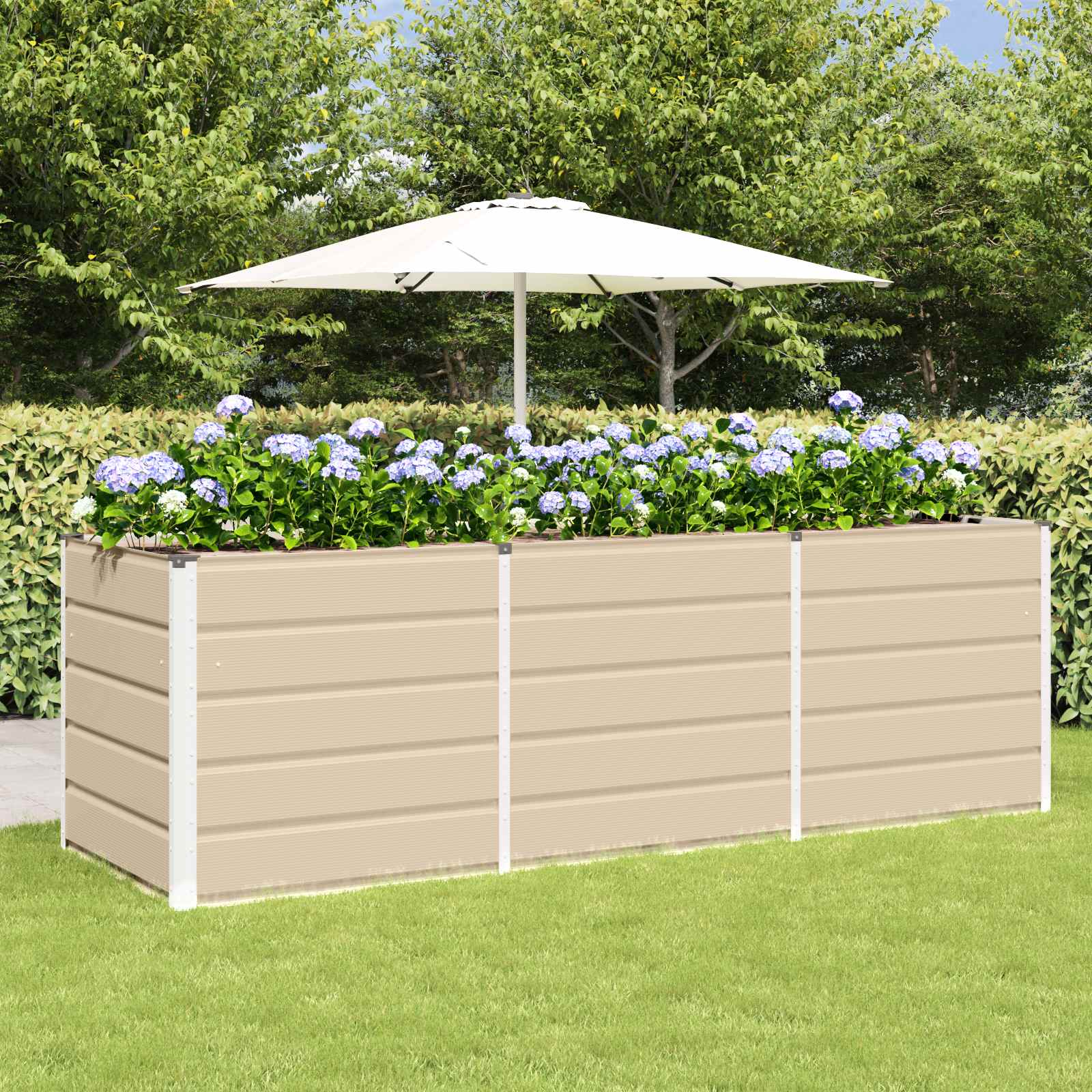 Jardinera Antracita 160 x 80 x 45 cm Acero