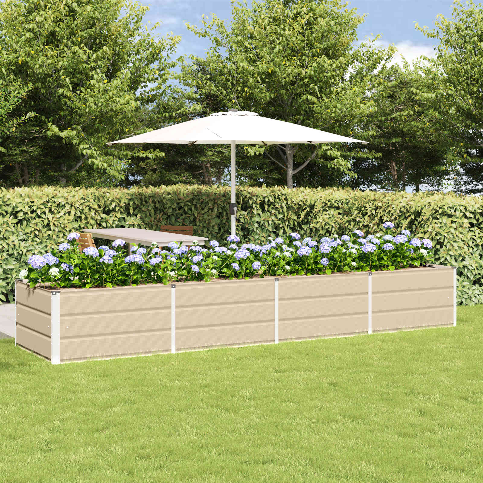 Jardinera Antracita 160 x 80 x 45 cm Acero