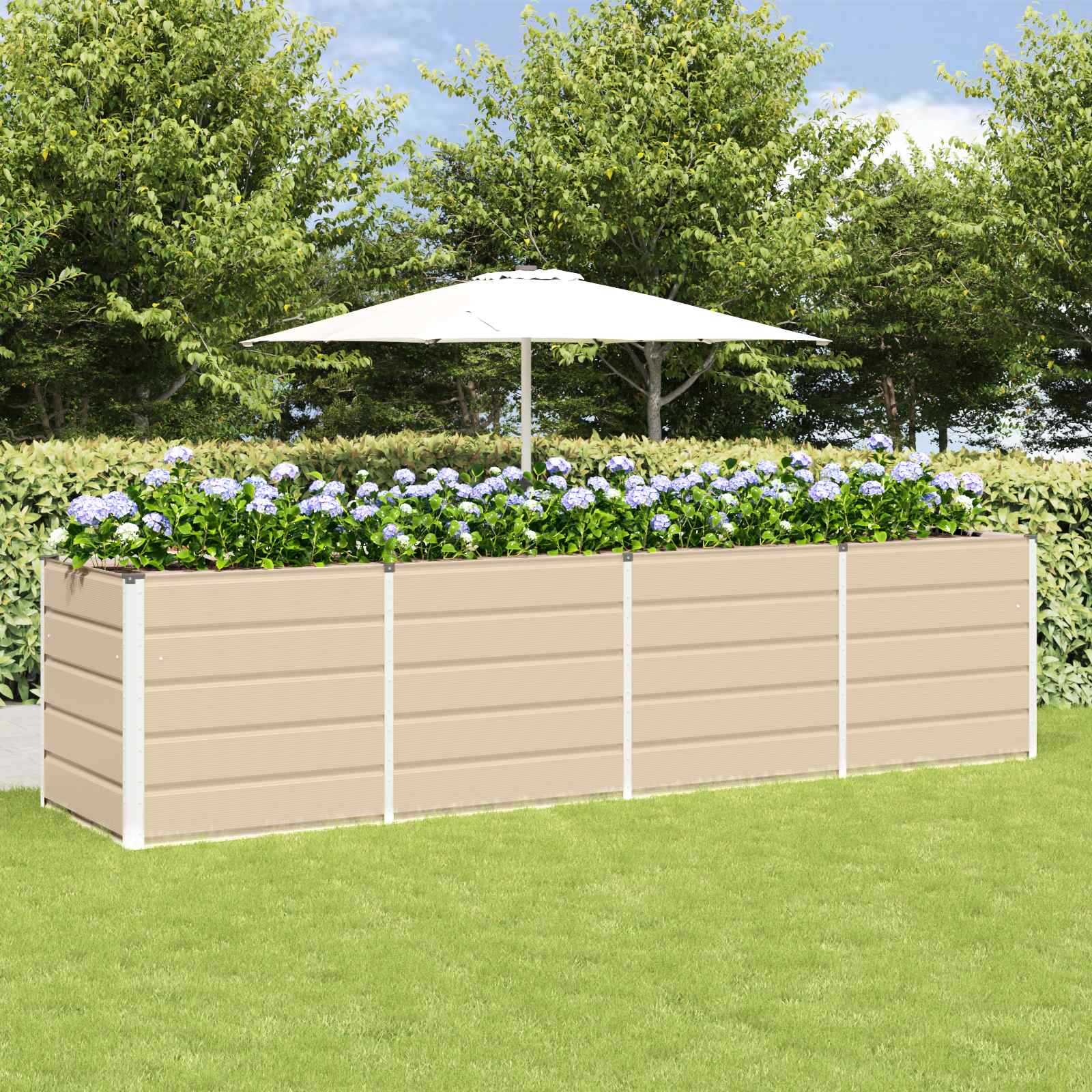 Jardinera Antracita 160 x 80 x 45 cm Acero