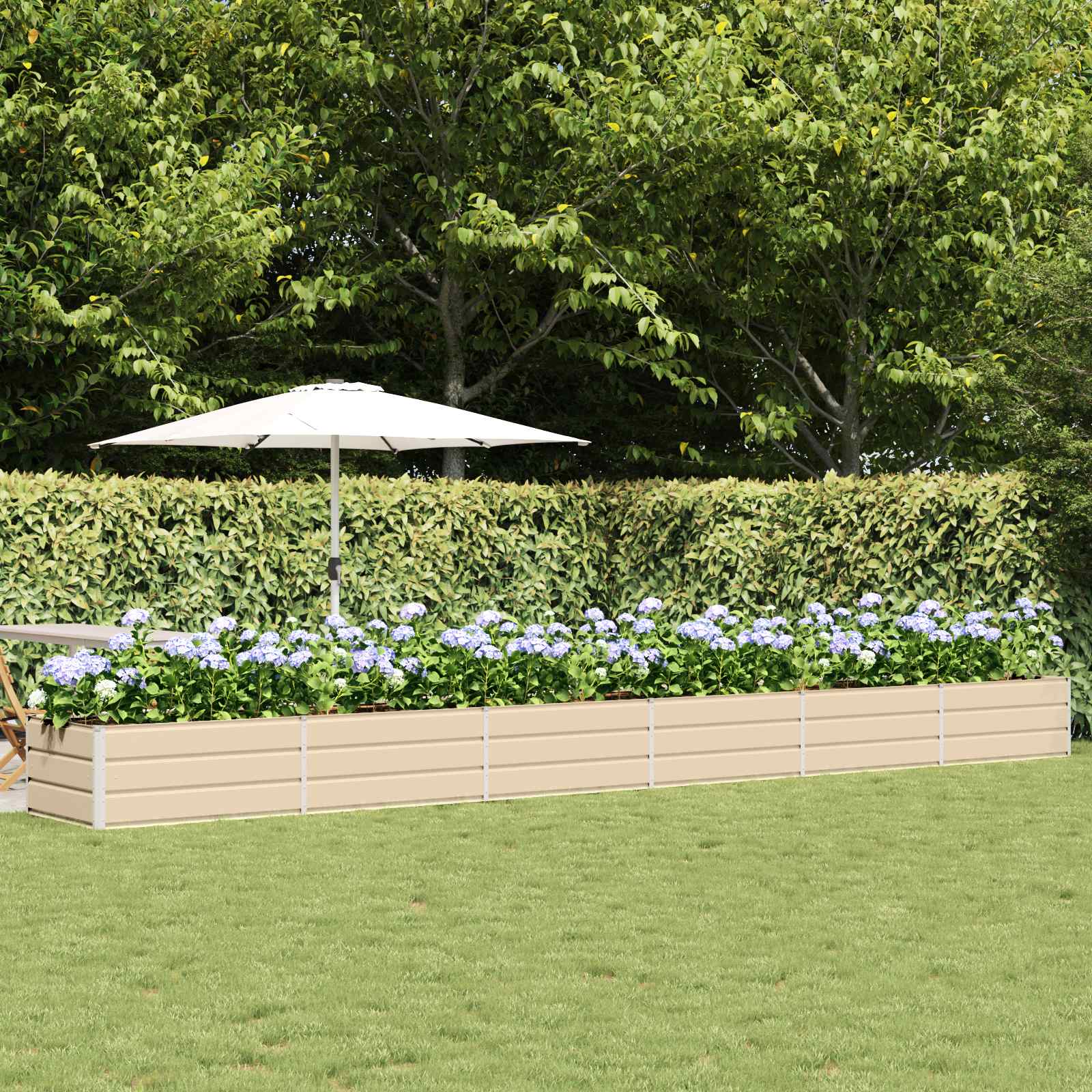 Jardinera Antracita 160 x 80 x 45 cm Acero