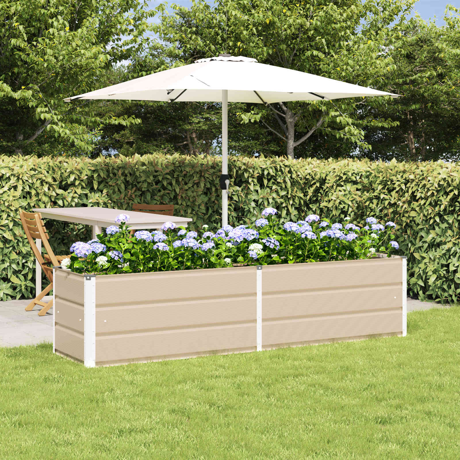 Jardinera Antracita 100 x 50 x 45 cm Acero Galvanizado