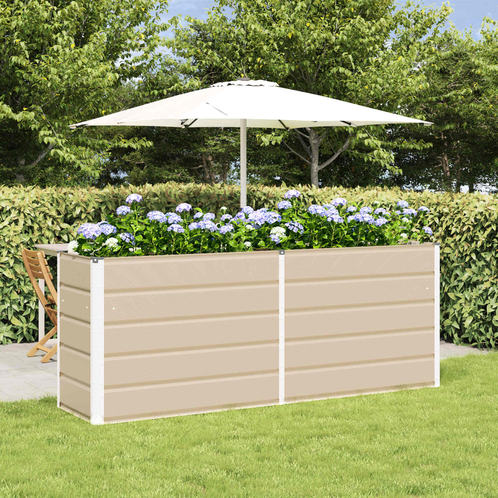 Jardinera Antracita 100 x 50 x 45 cm Acero Galvanizado